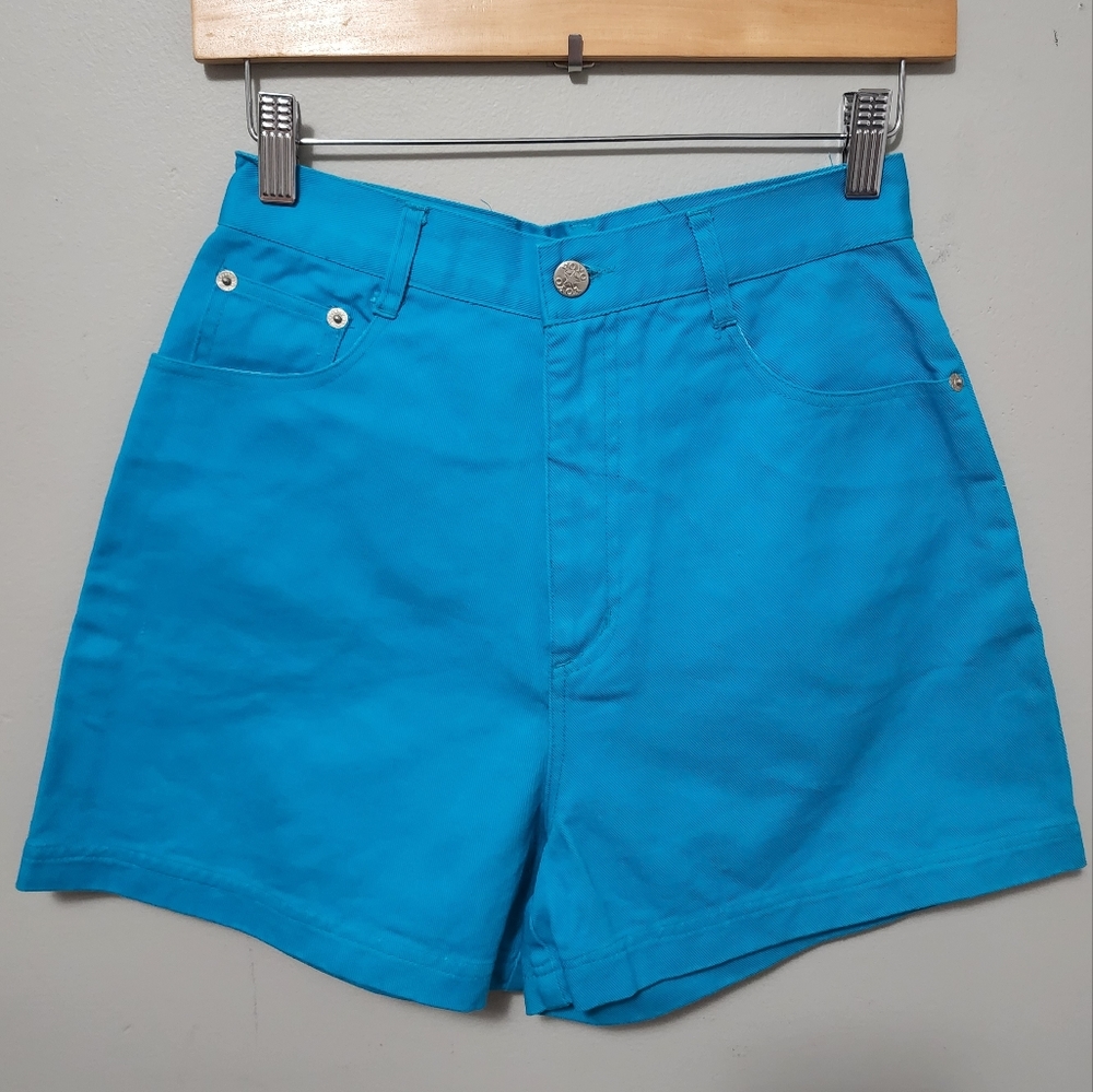 Vintage Yoyo Jeans turquiose high rise denim shorts size 7 - Picture 1 of 5